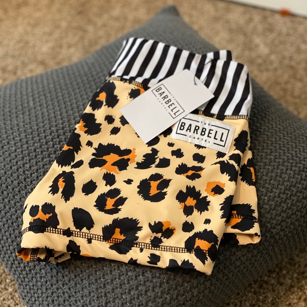 Barbell cartel rebel leopard comp shorts